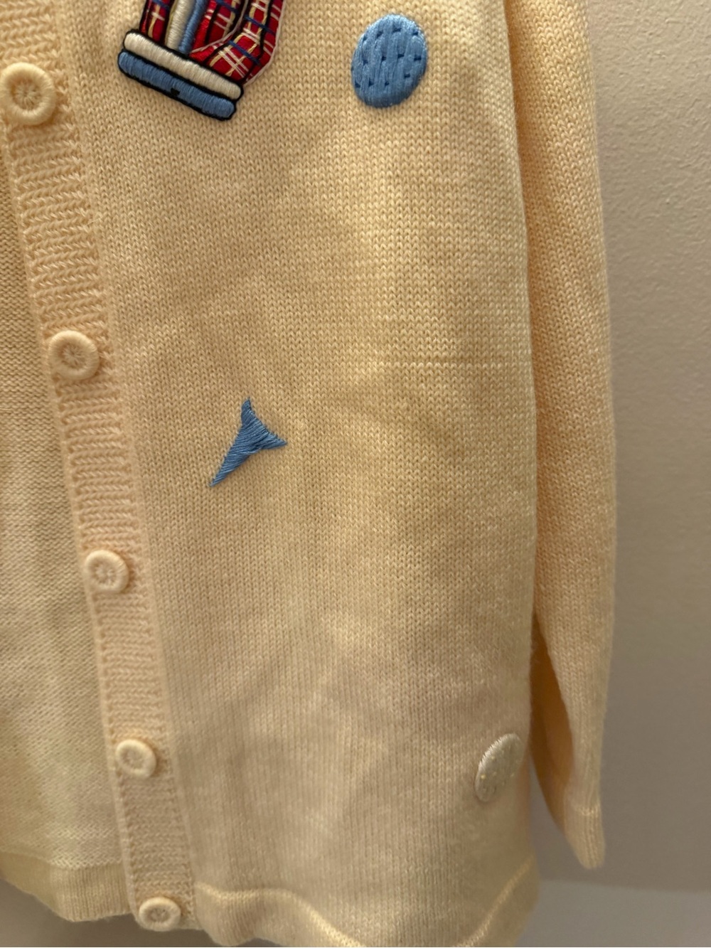 Vintage 60s AlSim Original Wool Golf Cardigan Sweater Hand Embroided med - Picture 5 of 7
